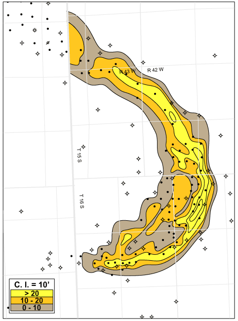 Stockholm Net Sand - Isopach Map